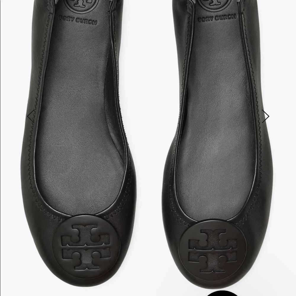 Gorgeous Tory Burch Black Minnie Travel Ballet Flats Size 8.5